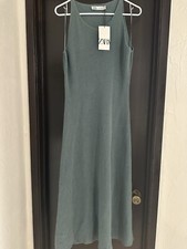 Green ZARA Dress New With Tags. Size Large 