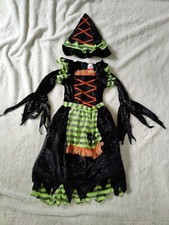 Disguise 75092 Girls Story Book Witch Halloween Costume w/ Hat Size M 3T/4T