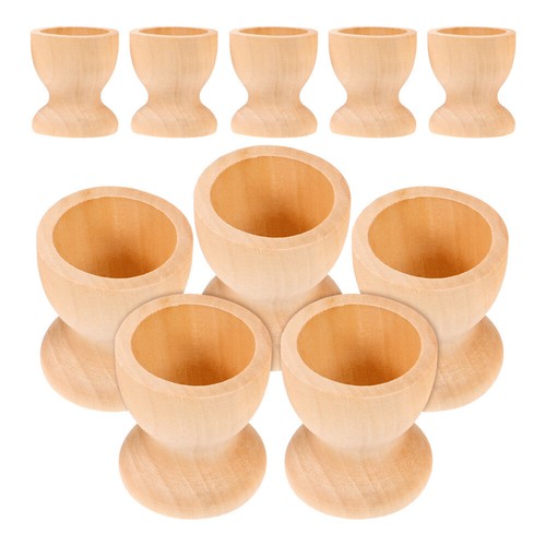 10PCS Egg Server Cup Fancy Egg Cup Wooden Egg Stand Egg Serving Cup Egg