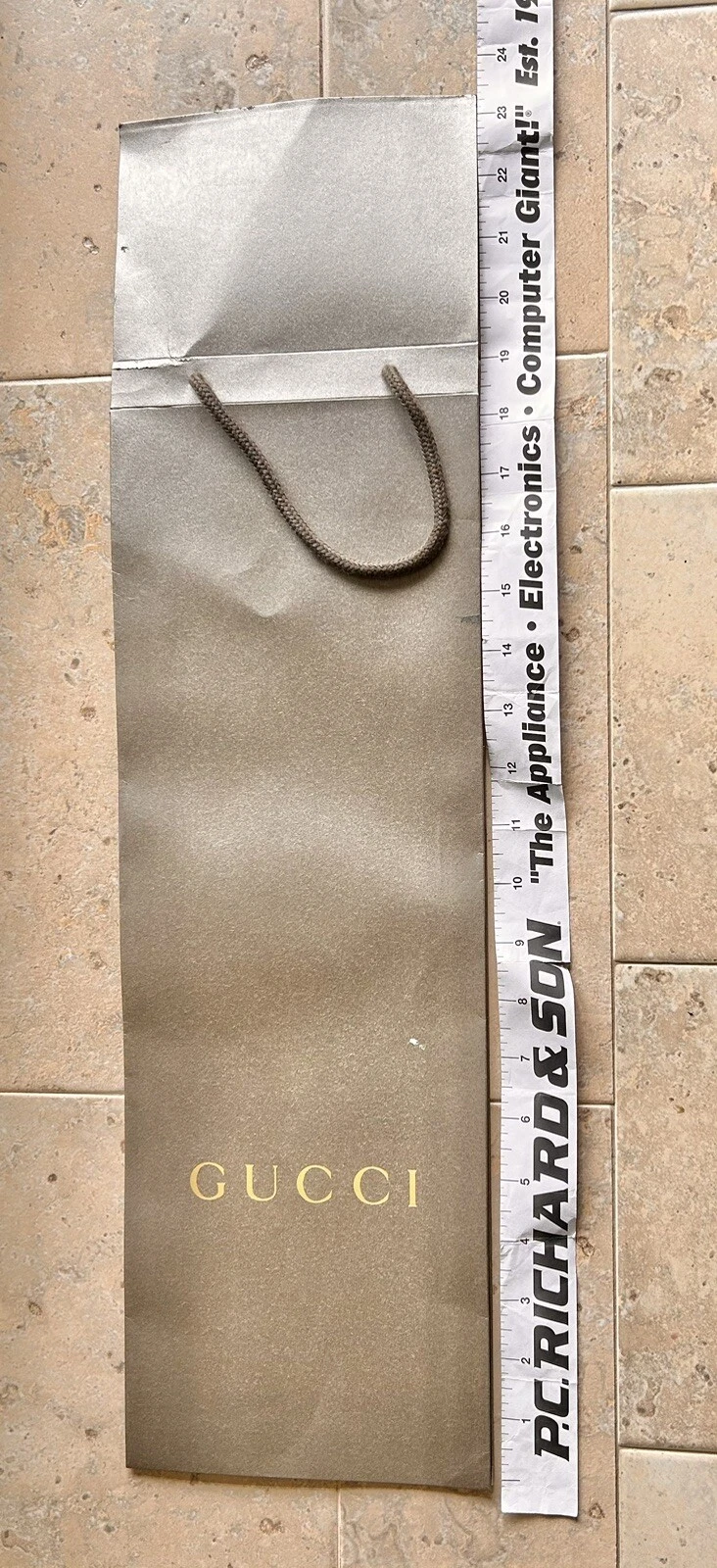 Grand sac cadeau authentique GUCCI vide (pour emballage écharpe/silencieux)