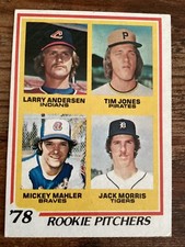 1978 Topps Jack Morris Larry Andersen Rookie Pitchers #703 Raw Baseball Card. rookie card picture