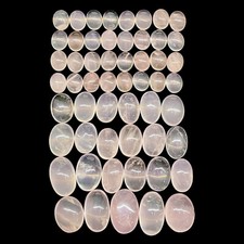58 Pcs Natural Rose Quartz 10-21mm Oval Cabochon Loose Untreated Gemstones Lot