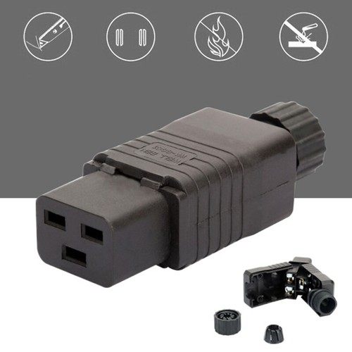 IEC C19 16A Power Cord Connector,Black PDU IEC C19 Rewirable Socket plug - Picture 6 of 7