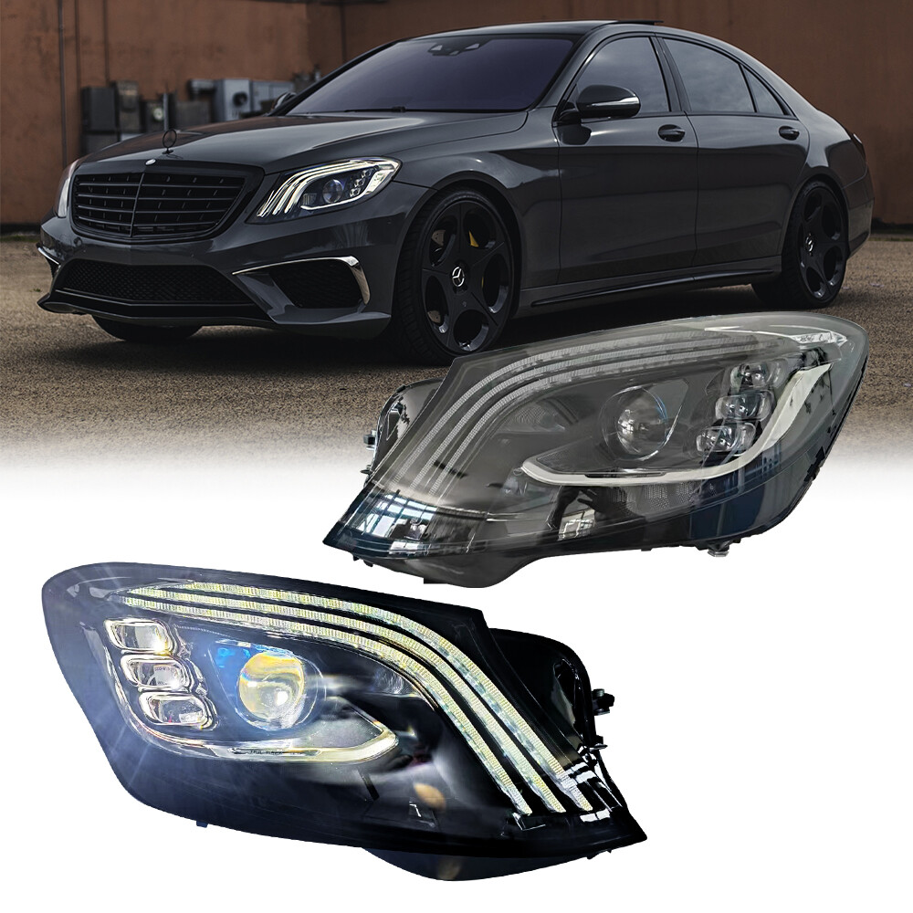 メルセデスW222 S LED フロントヘッドライトセット。オリジナル、新品同様 Pair For 2014-2017 Mercedes Benz S-Class W222 LED Front Headlights