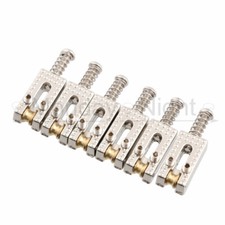 6pcs Bridge Tremole Saddles Roller Saddle for Fender Strat Tele Guitar  Silver