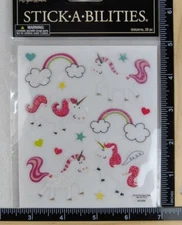 Stickabilities UNICORNS Stickers The Paper Studio 2 Sticker Strips