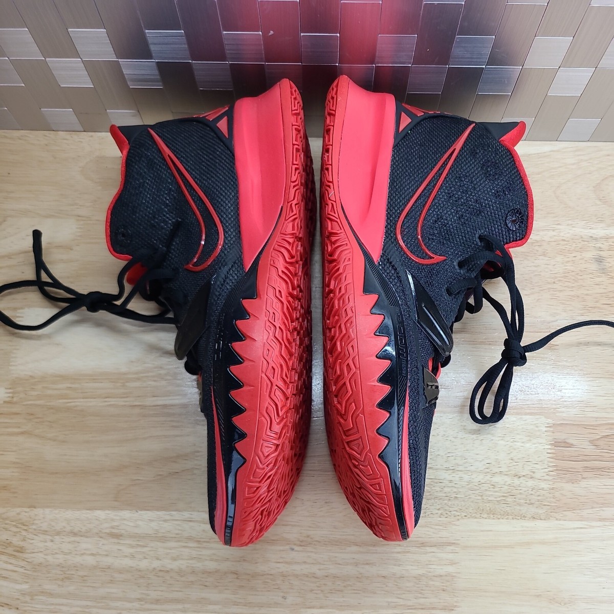 シューズ(男性用) Nike Kyrie 7 (DA7567-991) US9(27cm) Nike By You ID Kyrie 7 Red Black Basketball Shoes DA7567 991