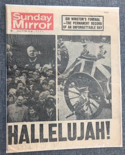 SUNDAY MIRROR SIR WINSTON CHURCHILL FUNERAL 31ST JANUARY 1965 ORIGINAL NEWSPAPER - Picture 1 of 5