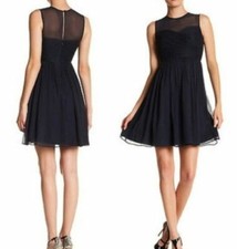J Crew Clara Dress In Silk Chiffon Sheer Panel Cocktail Party Little Black 2 NEW