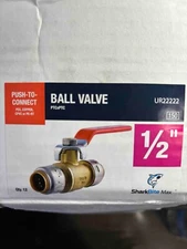 SharkBite Max Slip Ball Valve 1/2" Dia, UR 22222 W/ Removal Tool, Lead-Free NWT