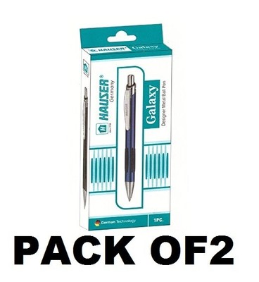 Hauser Galaxy Designer Metal Body Blue Ball Pen Pack of - 2 Ensures Smooth Writ