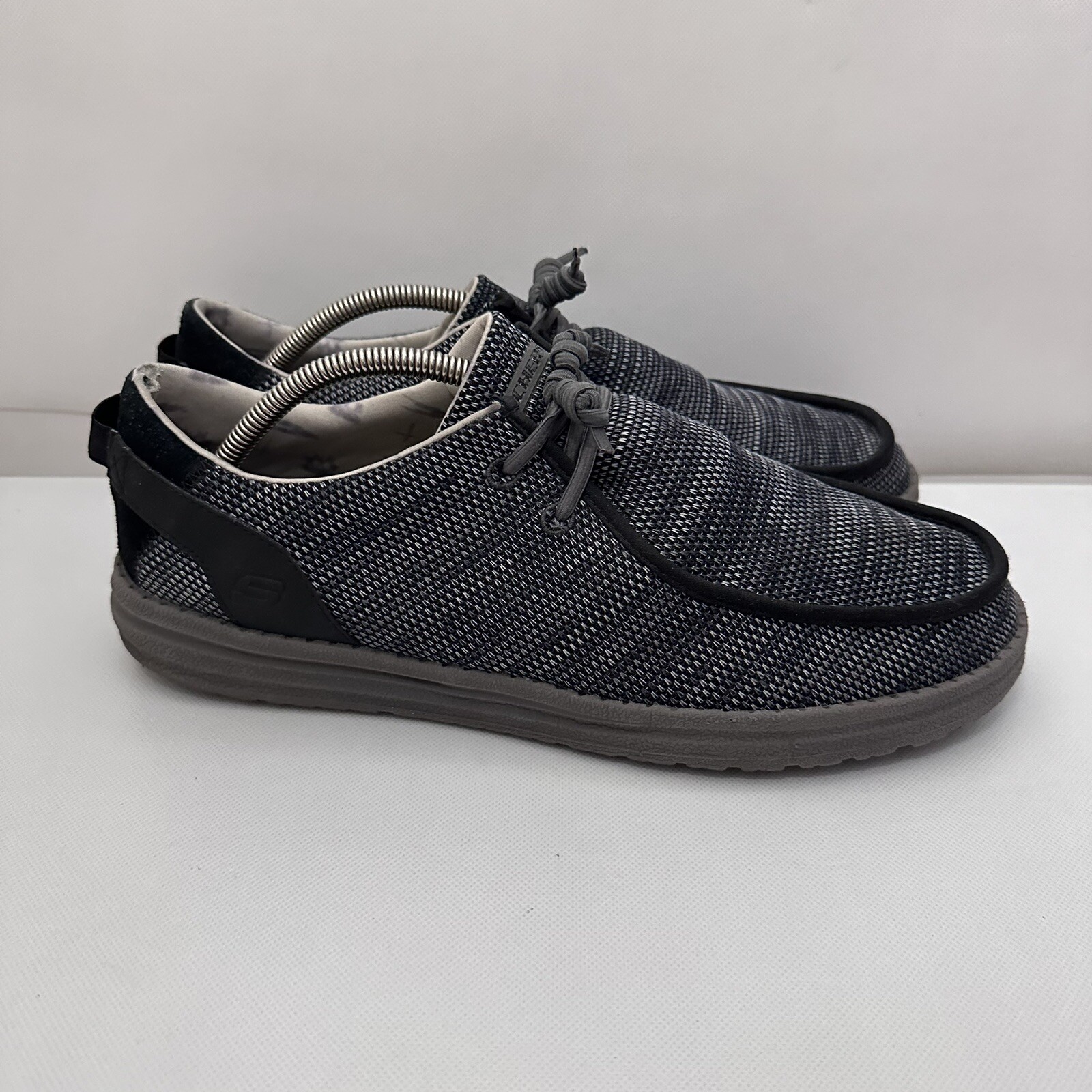 Skechers Loafers Mens Melson Radlett Black Relaxed Fit Slip On Lace Moc Shoes 12-image