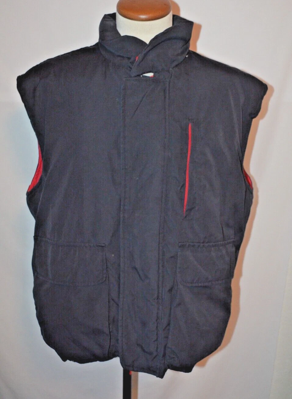 Cabelas Premier Northern Puffer Vest Men’s Size L Navy Blue Goose Down Full Zip