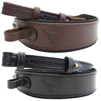 VERDONE Gewehrgurt Waffengurt Gewehrriemen Rindsleder braun schwarz Gürtel Gurt