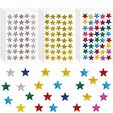 JANYUN 2240Pcs Metallic Glitter Foil Star Stickers Self-Adhesive Holographic 