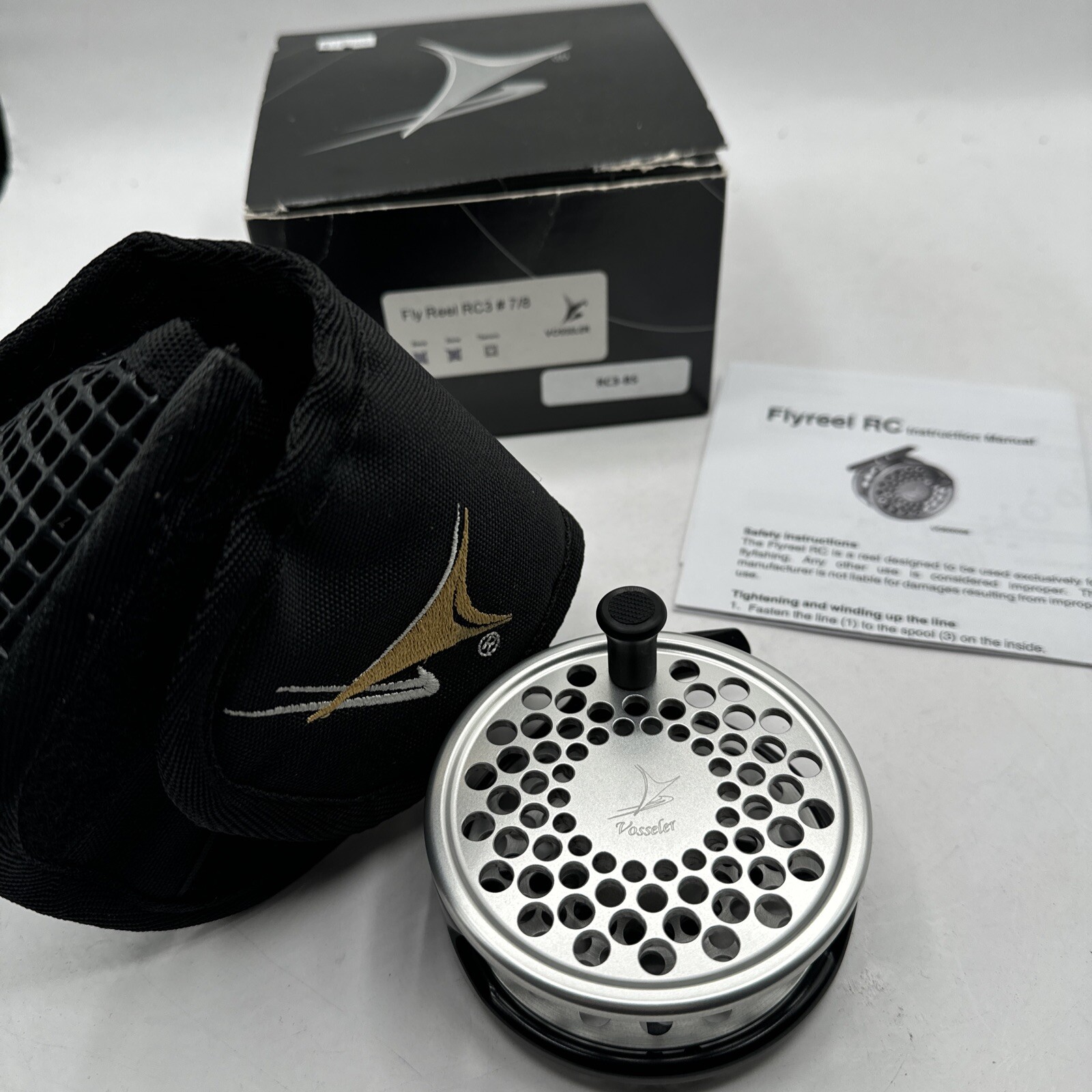 VOSSELER RC3  # 7/8 fly reel Made In Germany Black & Silver