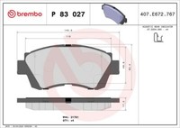 Brembo P 83 027 Bremsbelagsatz, Scheibenbremse FüR Lexus Toyota