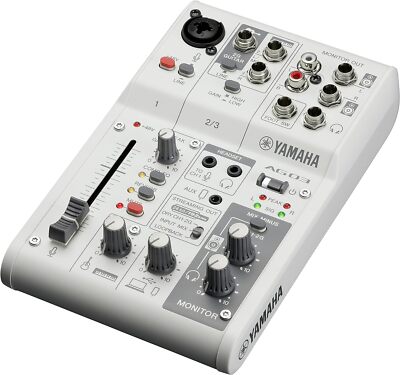 YAMAHA Live Streaming Mixer 3 Channel White AG03MK2 W