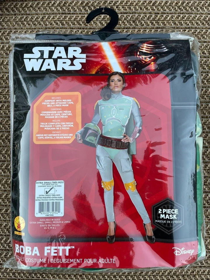 Disney Star Wars Boba Fett Deluxe Adulto Extra Pequeño XS Disfraz con Máscara Rubíes Foto 3 de 3