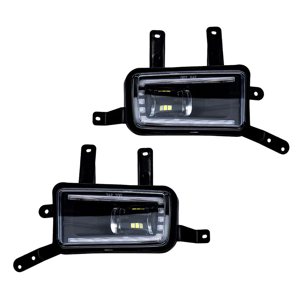 LED Fog Lights Lamps with DRL For 2015-2020 GMC Yukon XL Chevy Tahoe Suburban Foto 4 de 4