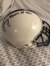 Minicasco autografiado por Lenny Moore Penn State Nittany Lions Sharco muy raro