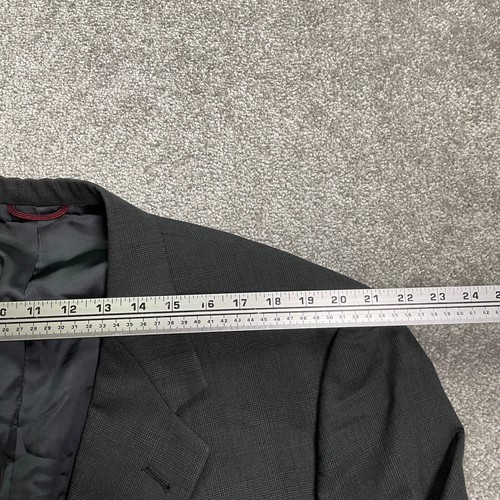 Hart Schaffner & Mark Wool Blazer Suit Men Small Gray Check Single Breasted Work - Picture 18 of 20