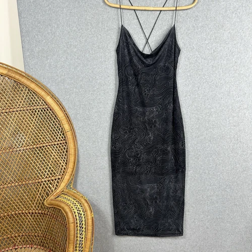 Ghanda Dresss Size L Fitted Pencil Stretch Print