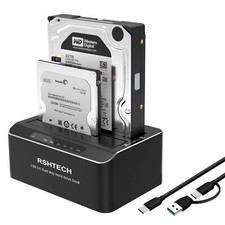 Hard Drive Docking Station Aluminum USB-C/USB 3.0 to SATA Dual Bay Hard Drive...
