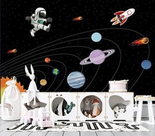 3D Planet Astronaut G3928 Wallpaper Wall Murals Removable Self-adhesive Honey