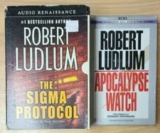 Robert Ludlum Audio Books on Cassette Apocalypse Watch and The Sigma Protocol 