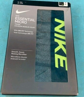 Nike Underwear Essential Micro Single Dri-Fit Trunk Grey w/Green Logo - SP