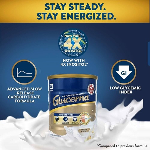 1 X Glucerna Triple Care Diabetic Milk Powder 400g Vanilla Flavour FREE SHIPPING - Picture 5 of 6