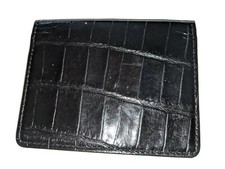 Croco Faux Leather 2 Fold Cardcase, Black