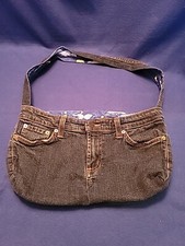 Denim Purse Hand Bag Shoulder Blue Jean PJ Design By Harrison Dark Rose Design