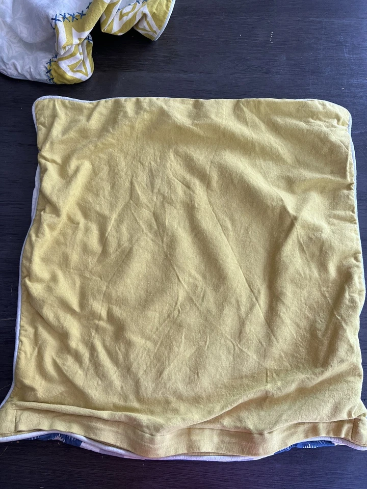 2 Surya Pillow Cover Textured Blue Yellow Pattern Multicolor - Image 3 of 4