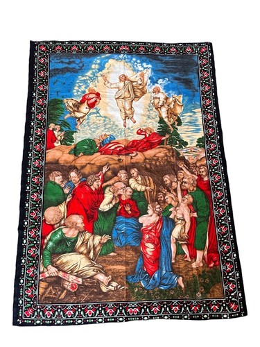 Jesus Ascension Tapestry Wall Hanging 56 X 40 A.T.C. New York 100% Cotton Turkey