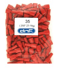 100 PACK 22-18 GAUGE FULLY INSULATED .250 FEMALE QUICK DISCONNECTS .250"