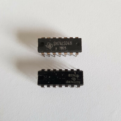SN74107N  /  SN74LS04N IC`s von Texas Instruments  DIP14  (je 1 Stck.)