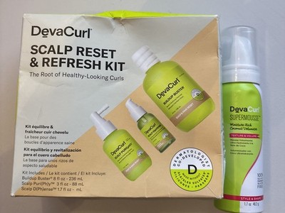 Deva Curl Scalp Reset & Refresh Kit, 3 Piece  Curly Hair with SuperMousse. New