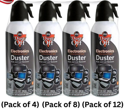 Falcon Dust-Off Electronics Compressed Gas Duster, 10 oz (Pack of 4, 8, 12)
