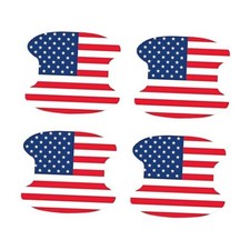 4PCS Car Door Handle Protector, American Flag Anti-Scratch Car Door Side Red