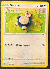 Pokémon TCG Snorlax 109/159 Rare Normal Crown Zenith Crochet Art Asako Ito