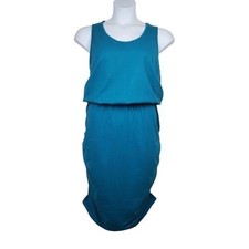 Lane Bryant Womens Sleeveless Teal Blue Ruched Bodycon Tank Dress Size 20 NWT