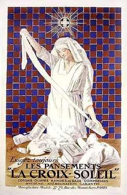 Original  French Advertising Poster - Les Pansements ''La Croix Soleil''