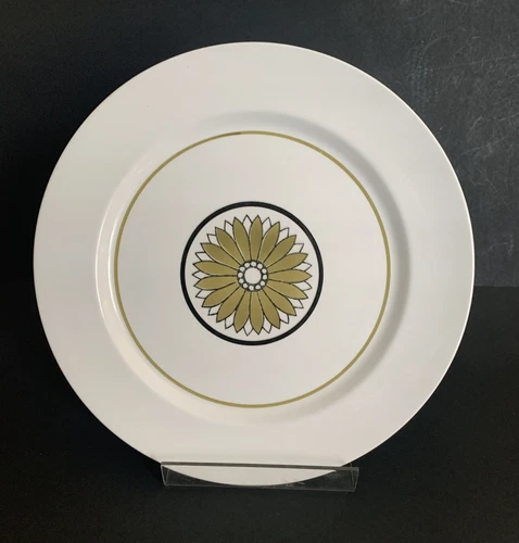 Vtg 60s Mikasa Mediterrania FOCAL MCM 12" Chop Plate Avocado Green Daisy Flower