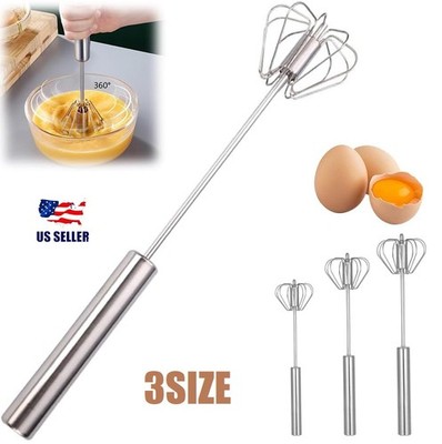 Semi-Automatic Egg Whisk Hand Push Egg Beater Stainless Steel Blender Mixer Whis