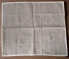 Vintage Nautical Rug Hooking Pattern Lighthouse Sailboat Linen 30 x 25.5
