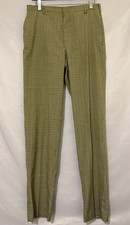 Vintage 1960s Levis Sta-Prest Mens 30x30 Green Check Pleated Dress Slacks Pants