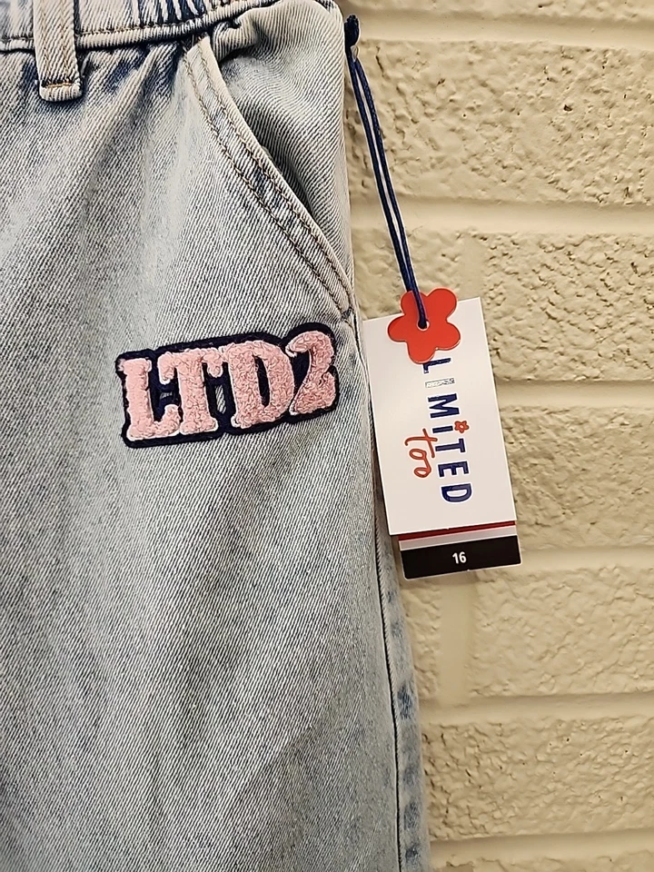 Pantalones de mezclilla Limited Too Cargo talla 16 lavado claro Foto 4 de 4