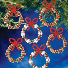 The Beadery Christmas Ornament Kit 6/Pkg-Sport Wreath
